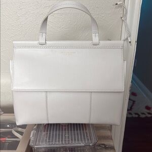 Tory Burch White Satchel with Structured Design